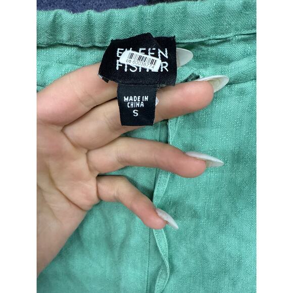 Eileen Fisher Women’s Mint Linen Capri Beach Pants Small - Picture 3 of 6